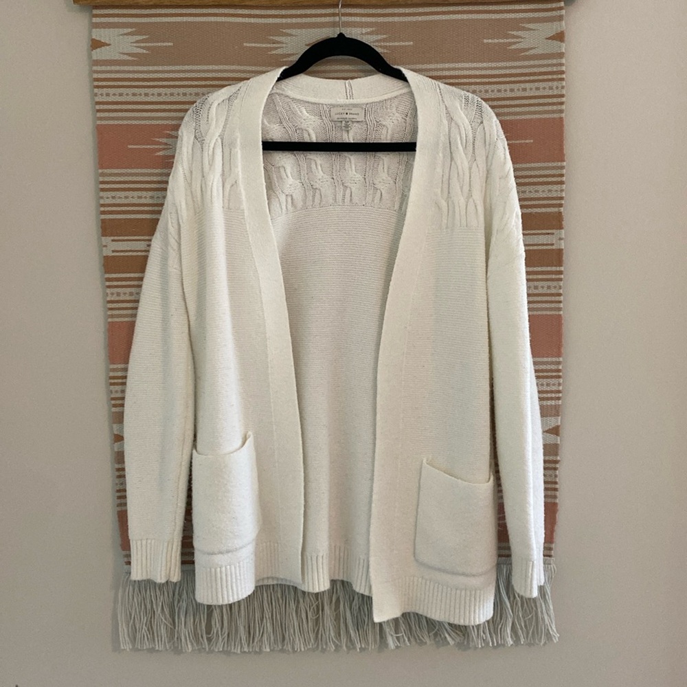 Lucky Brand White Knit Cardigan